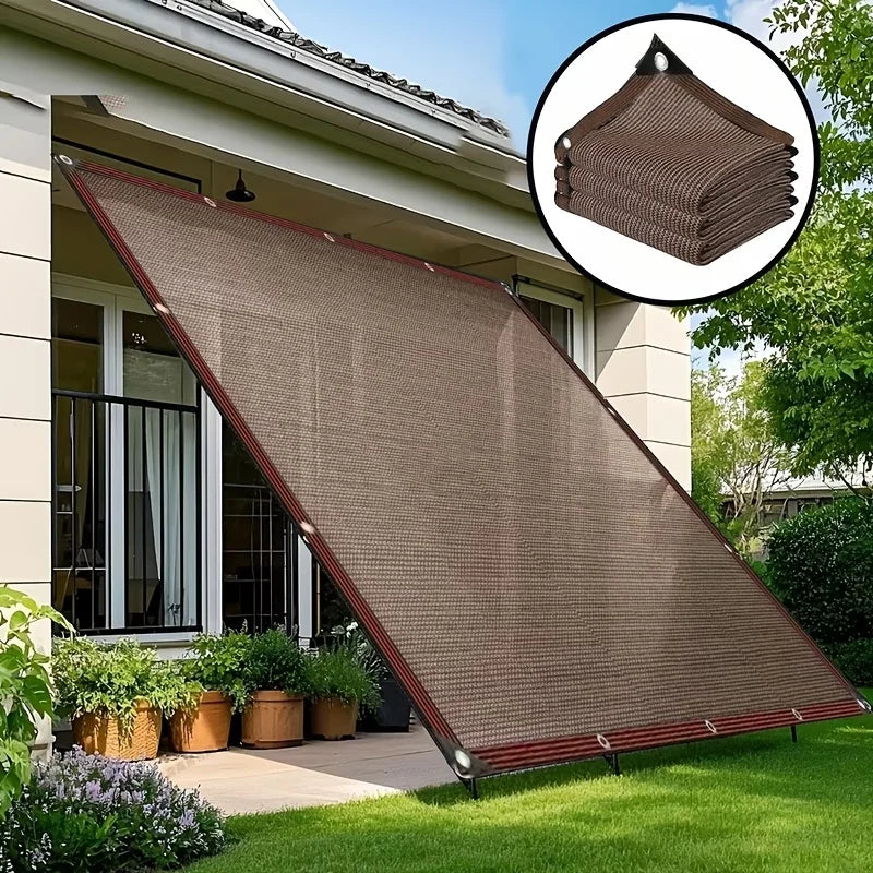 UV Protection Brown Sun Shade Canopy Net Outdoor Sunscreen Shade Shelter for Patio Pool Travel Picnic Camping Available Sizes