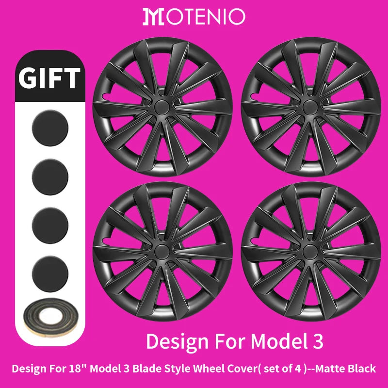 4PCS Design For TESLA Model 3 2017-2023 18 Inch Arachnid Style Wheel Cover Hubcaps Cap Only For Model 3 Wheel Cover Accessories