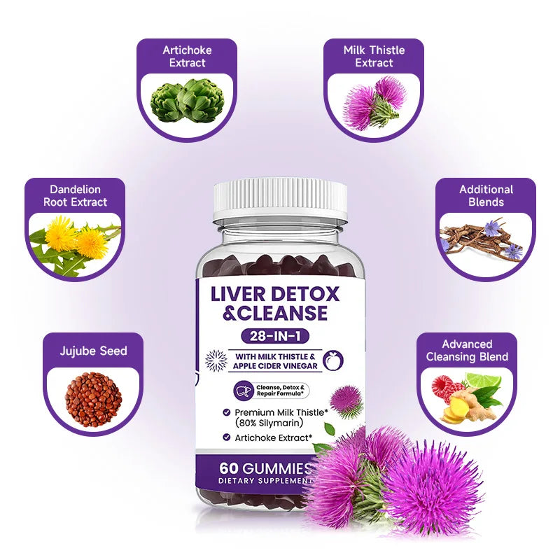 Liver Cleanse & Detox Gummies - Improve Digestion, Enhance Immunity, Help Cleanse The Liver and Promote MetabolismSupplements