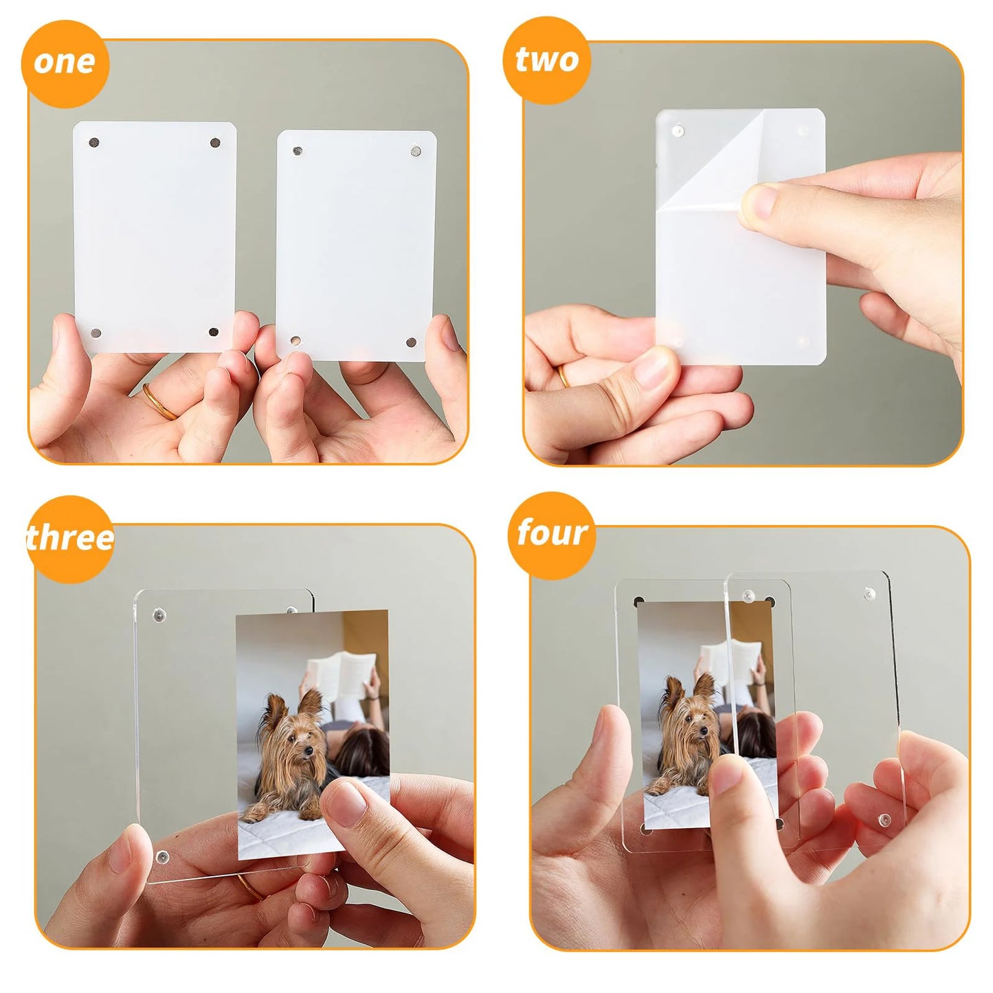 Acrylic Magnetic Instax Frames For Fridge Double Sided Display