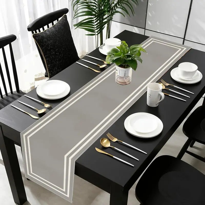 Light Luxury Geometric Table Runner Placemats Set Waterproof