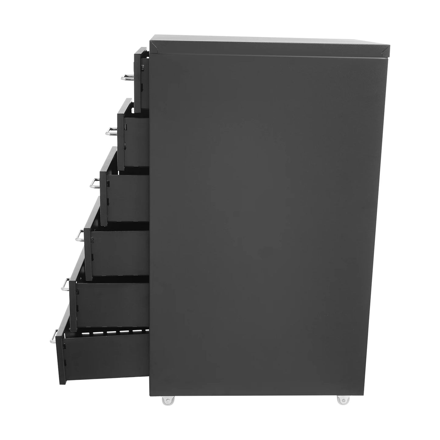 Vertical File Cabinet 6-Drawer Metal Lockable Filing Cabinet with Wheels 22lbs Capacity per Tier for Home Office Study