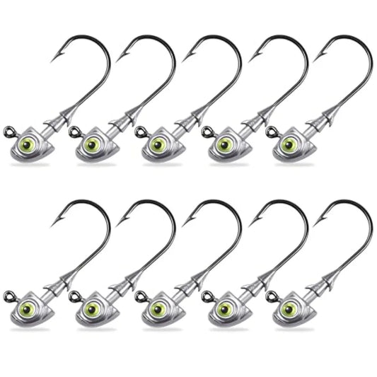 Swimbait Jig Heads Fishing Jigs Swim Bait Jighead with Two Bait Keepers and 3D Eyes 1/8 3/16 1/4 3/8 1/2oz Jigheads Freshwater