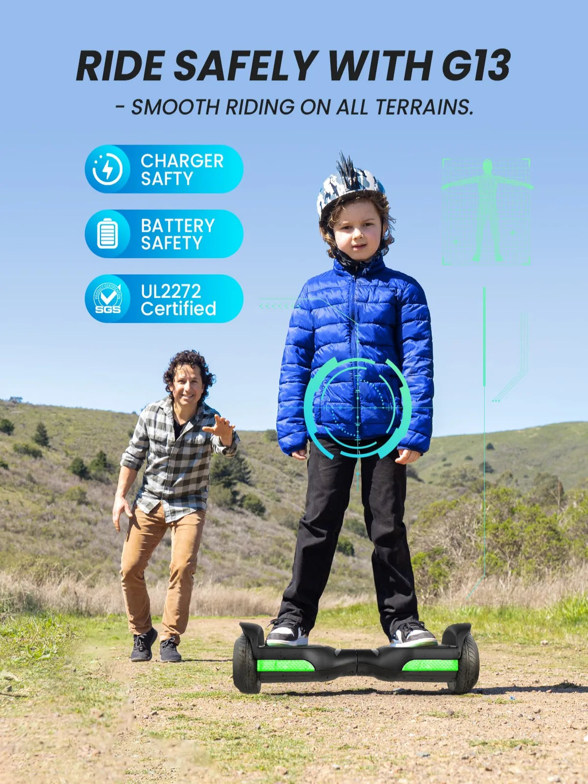 Kids All Terrain Self Balancing Hoverboard With Bluetooth Speaker