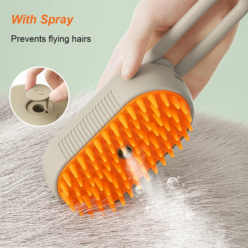 Usb Rechargeable Cat And Dog Grooming Brush With Spray