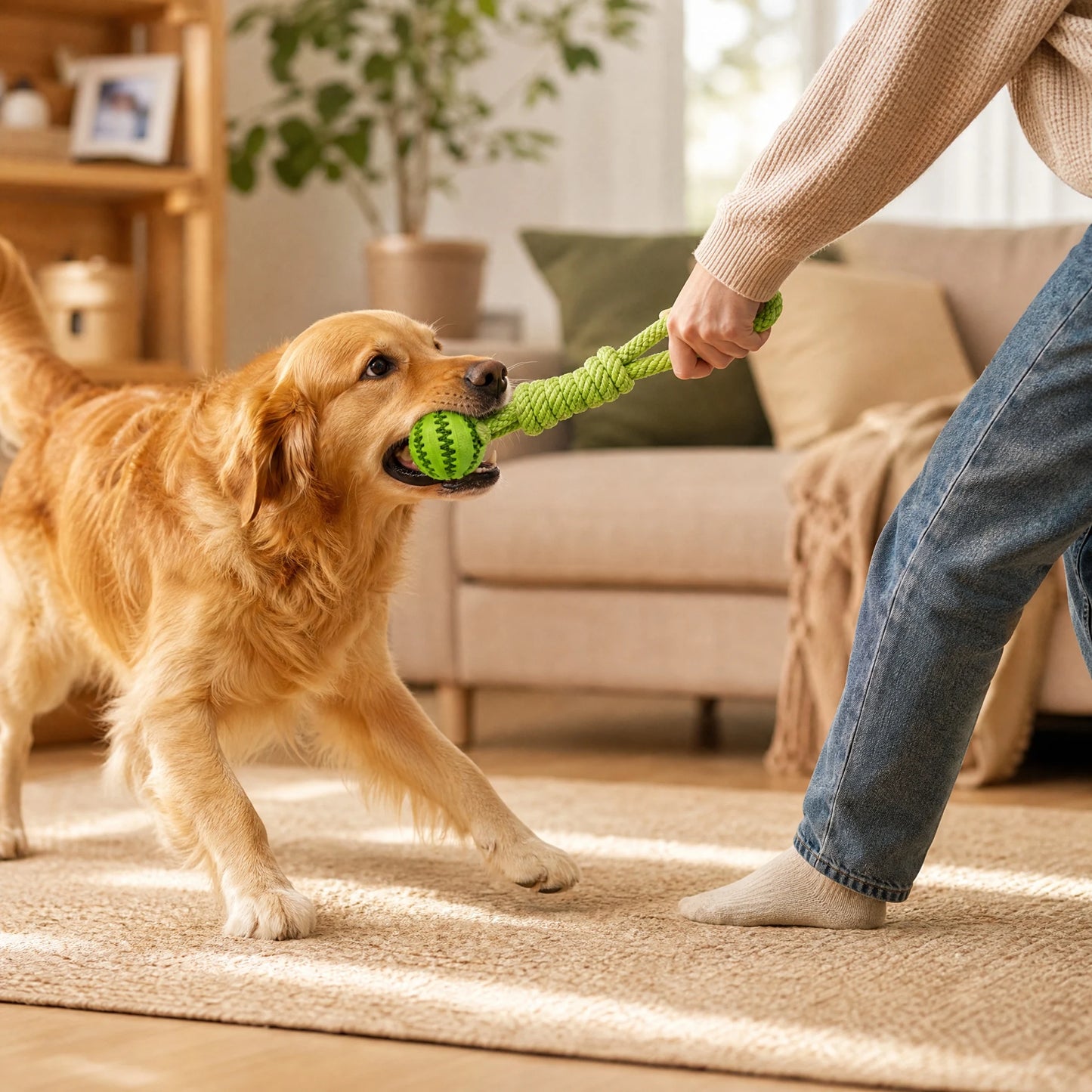 Bite Resistant Interactive Treat Dispensing Dog Chew Ball