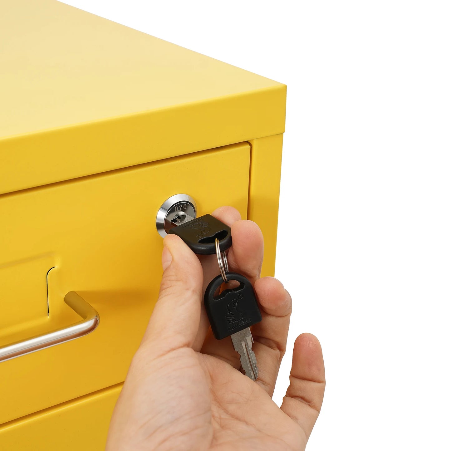 Vertical File Cabinet 6-Drawer Metal Lockable Filing Cabinet with Wheels 22lbs Capacity per Tier for Home Office Study