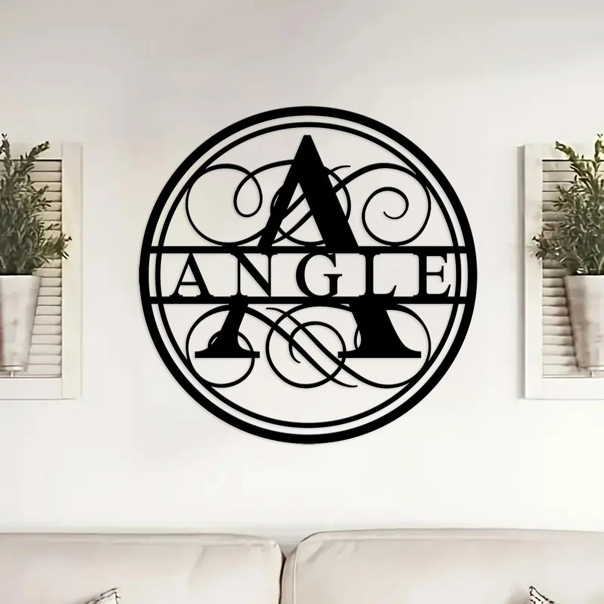 Custom Name Metal Wall Sign Farmhouse Letter Art Decor
