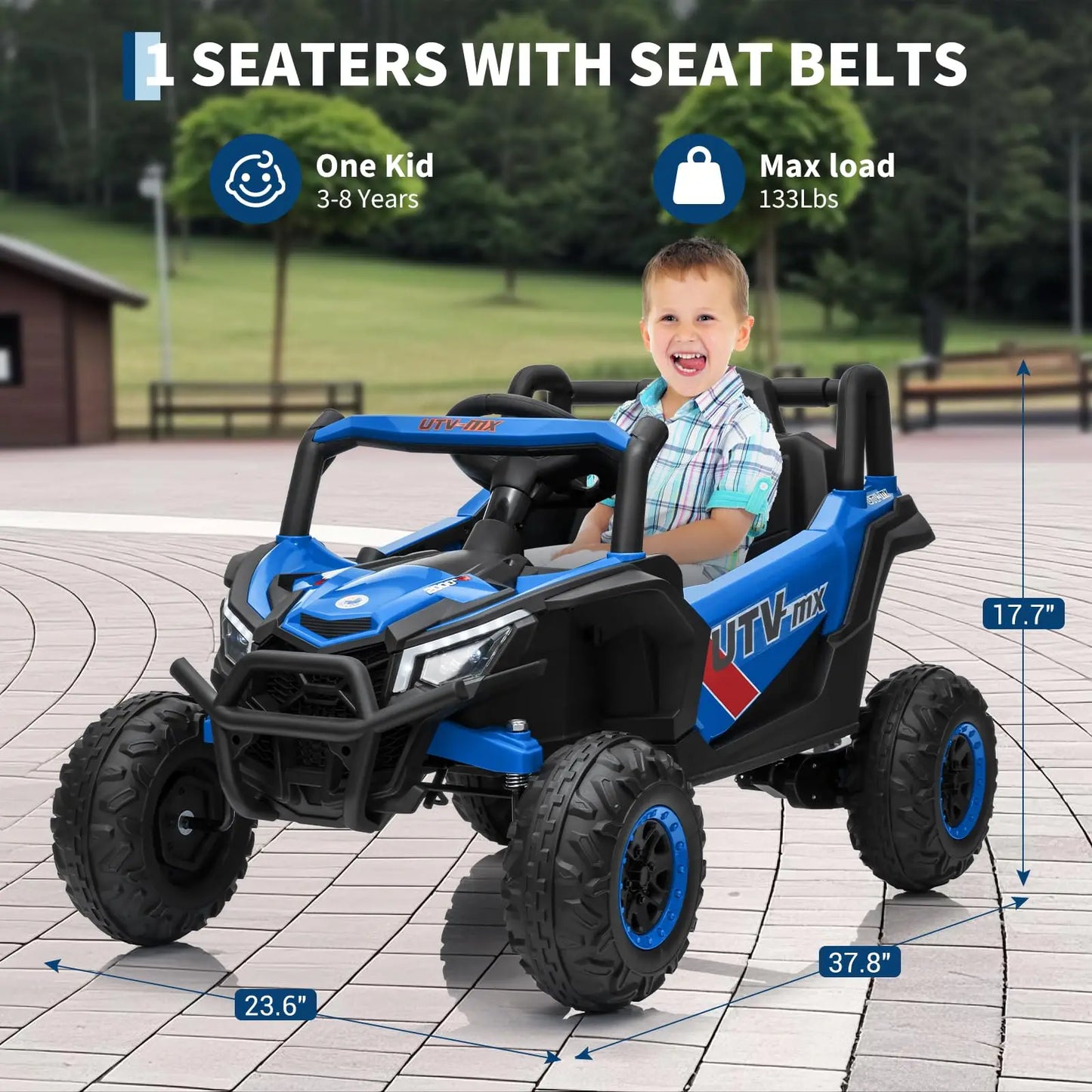 Kids Electric UTV Ride On Car Bluetooth Music Speakers