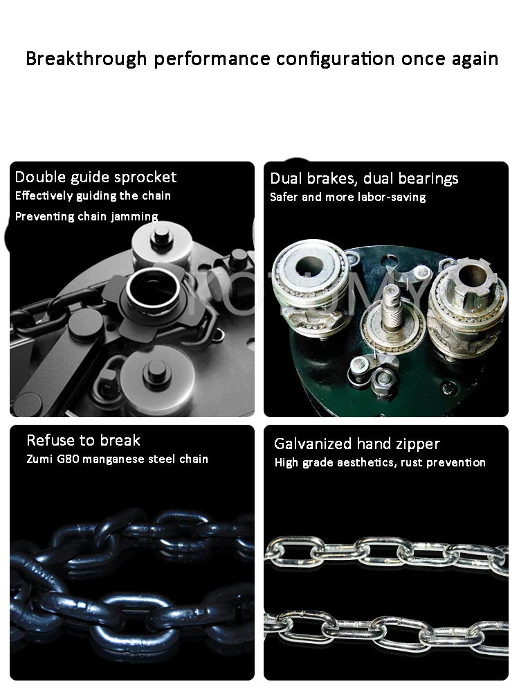 1tons -3 tons small lifting inverted chain Hand lever hoist hand hoist crane manual hand plate tensioner