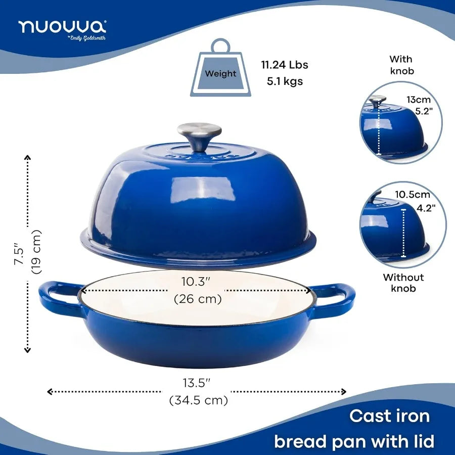 Enamelled Cast Iron Dutch Oven For Sourdough Bread Baking