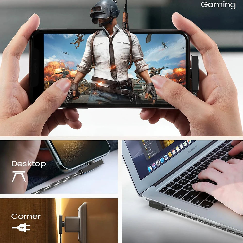 90 Degree USB Type C Cable 100W Quick Charging Data Transfer Cables Portable Right Angle USB-C Wire for IPhone Samsung Xiaomi