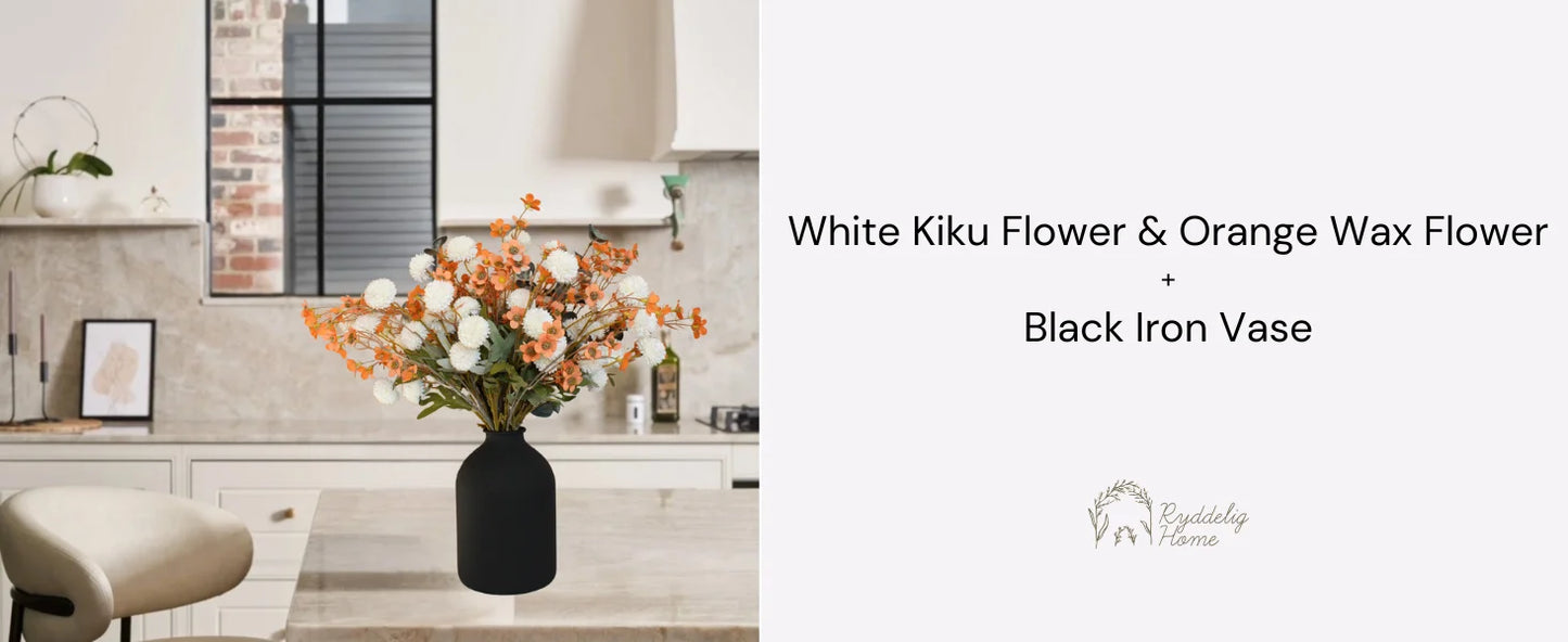 Large Black Vase for Flowers Decor Living Room - 8.6in Tall, Matte Black | Arlo Vase For Dining Coffee Table Centerpieces, Wabi Sabi Decor, Big Decorative Modern Vase