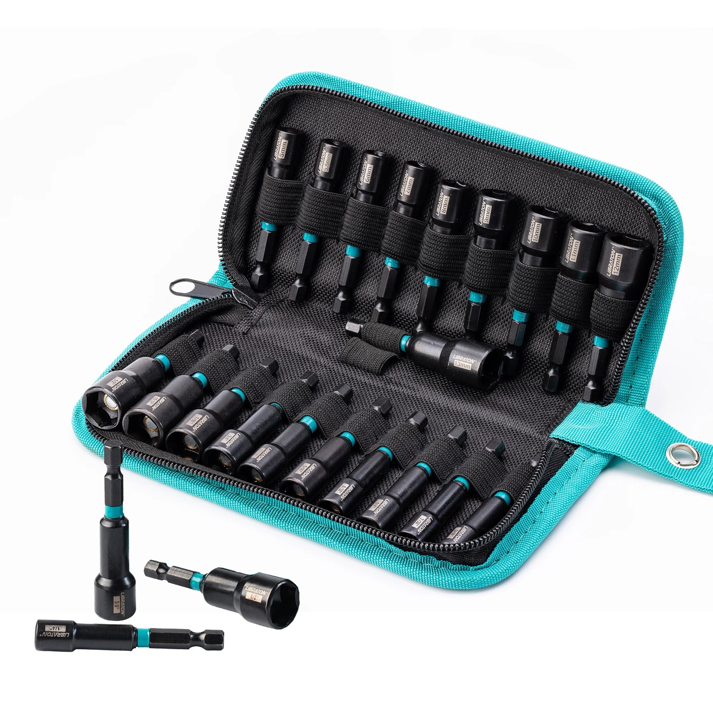 20PCS Magnetic Nut Driver Set, Impact Drill Driver Bit Set 1/4" Metric and SAE Nut Driver with Storage Bag Nut Drivers