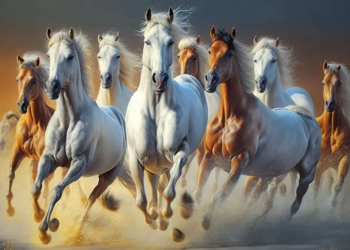 Beautiful Running Horses Canvas Painting Animal and Prints Wall Art Pictures for Living Room Office Home Decor Cuadros