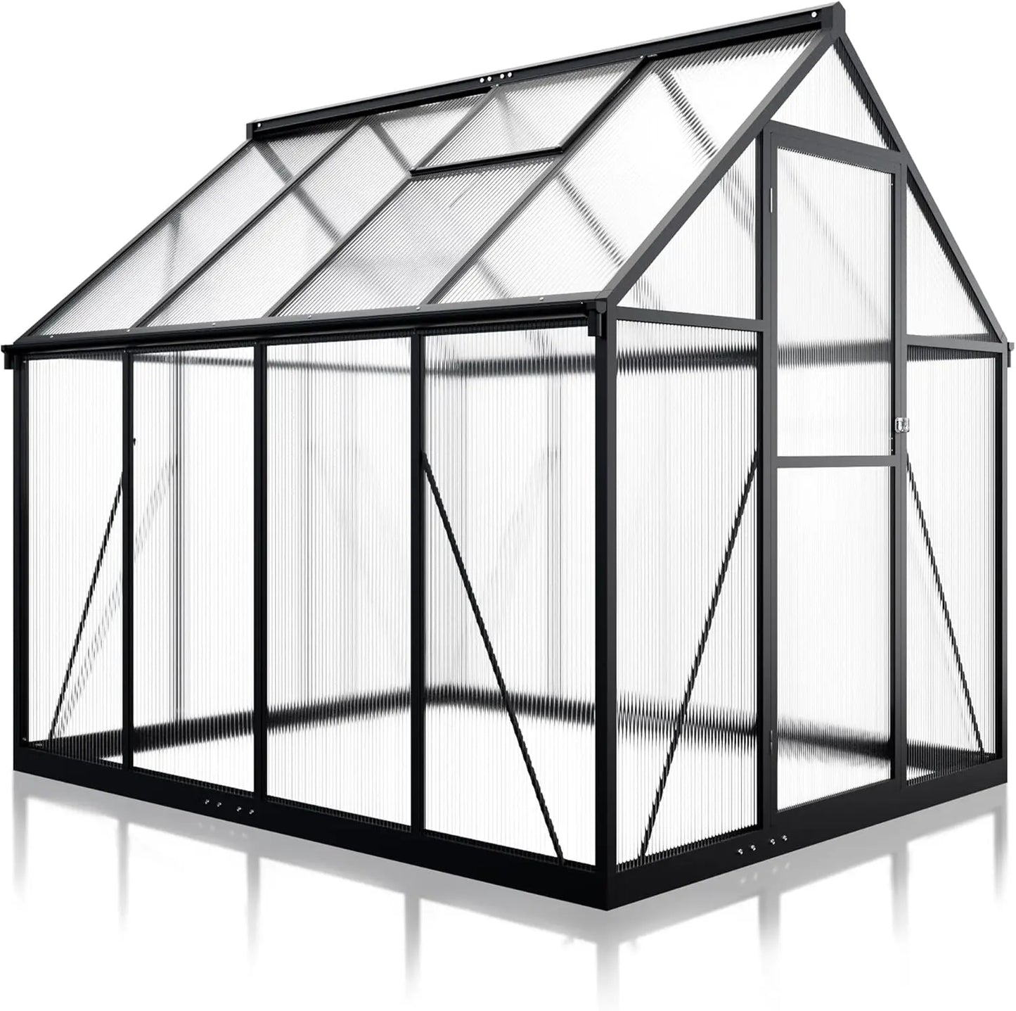6x7.5 FT Quick Setup Polycarbonate Greenhouse with Roof Vent