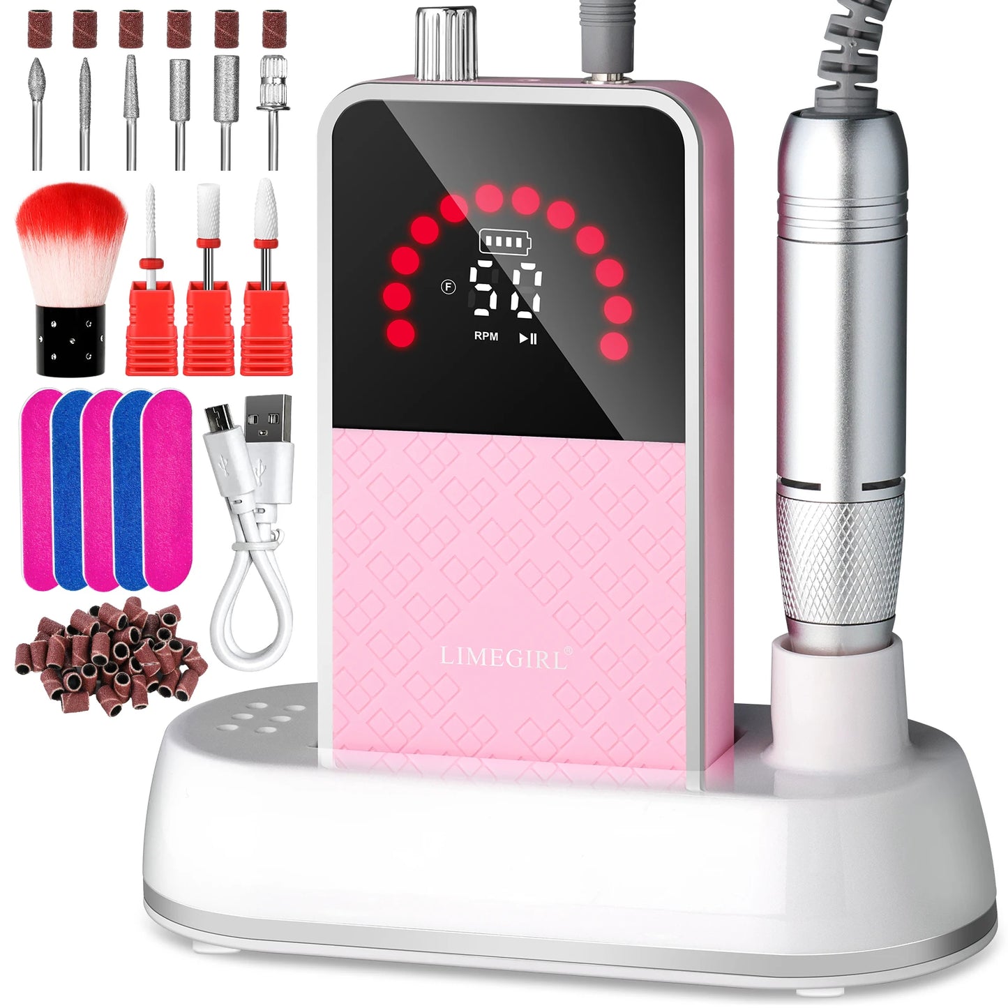 Professional Electric Nail File 50000RPM Cordless Nail Drill Kit For Home Salon Manicure Pedicure Care