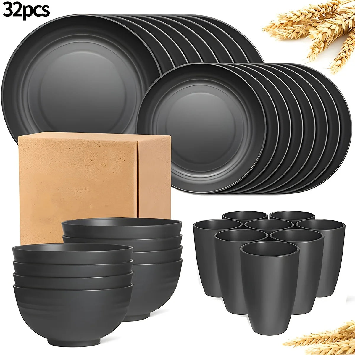 16/32pcs Tableware Set For Home Family Camping Picnic Party