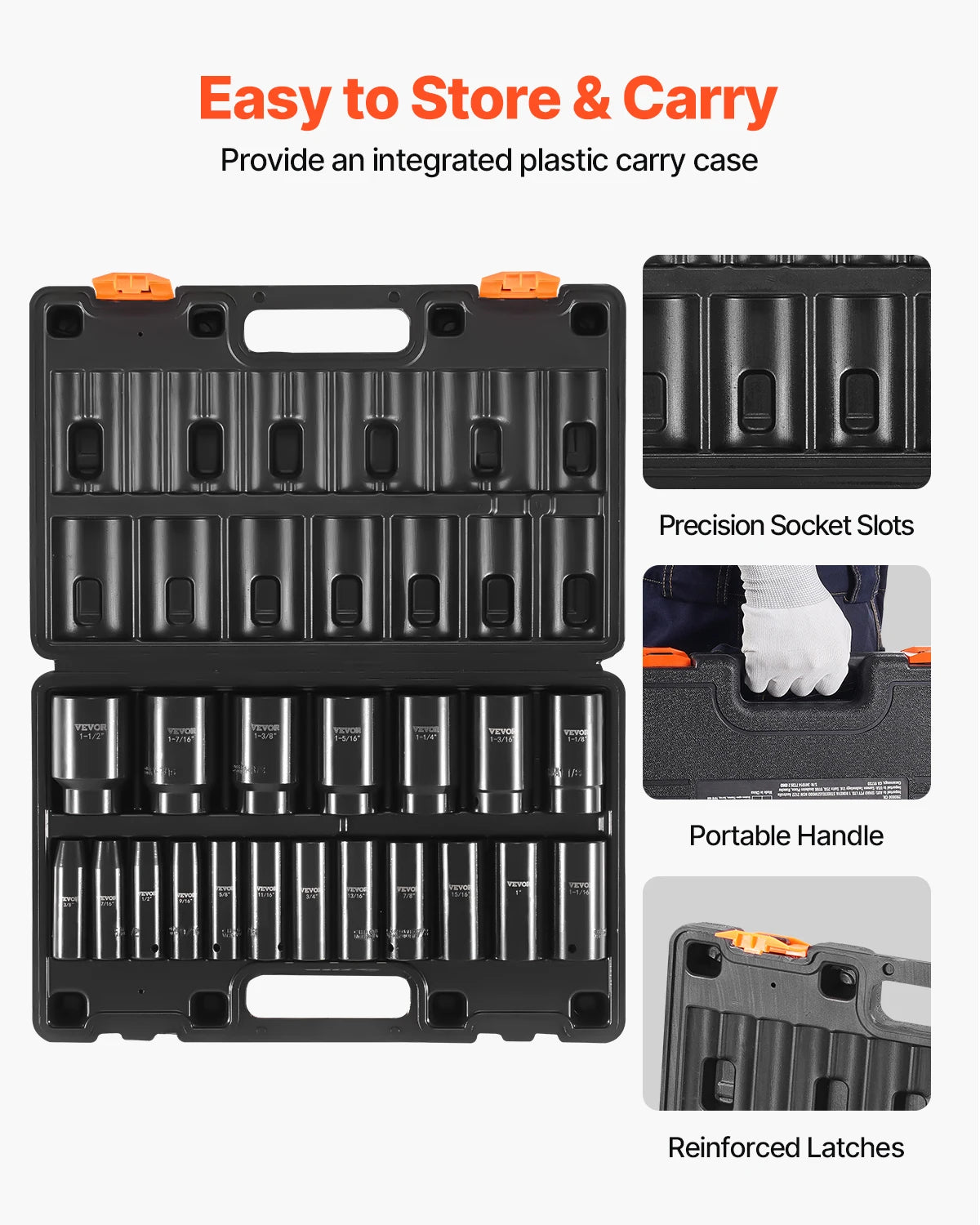 Durable Impact Socket Set With Six Point High Torque
