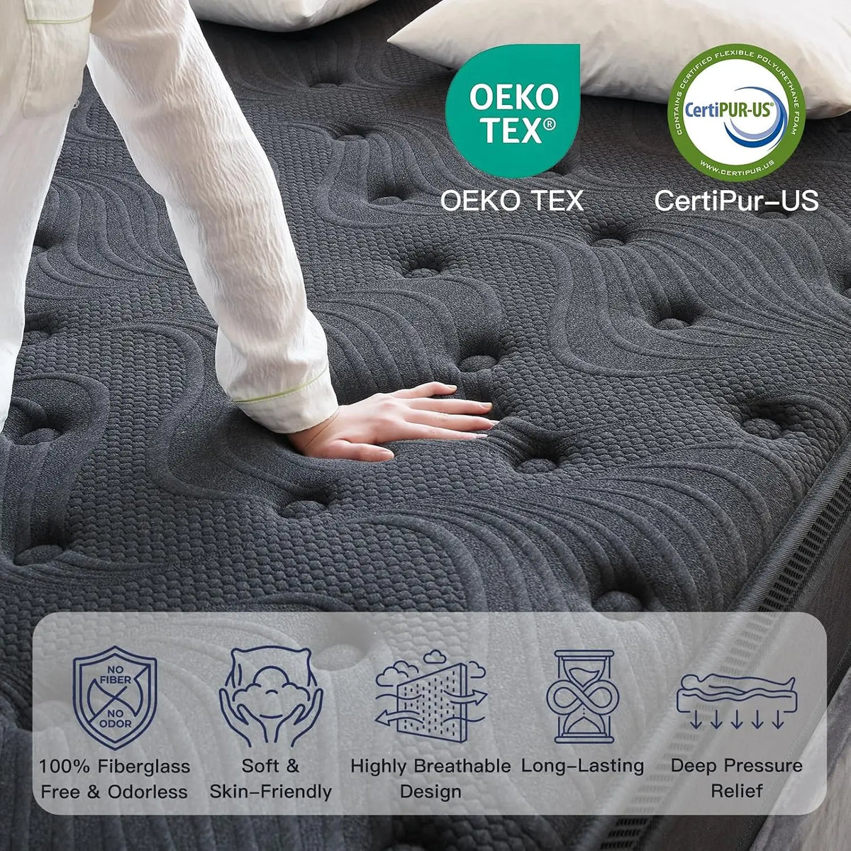 Premium Memory Foam Mattress With Pocket Springs And Support