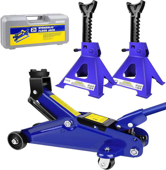 Floor Jack and Stand Combo Hydraulic Axle Stands Set