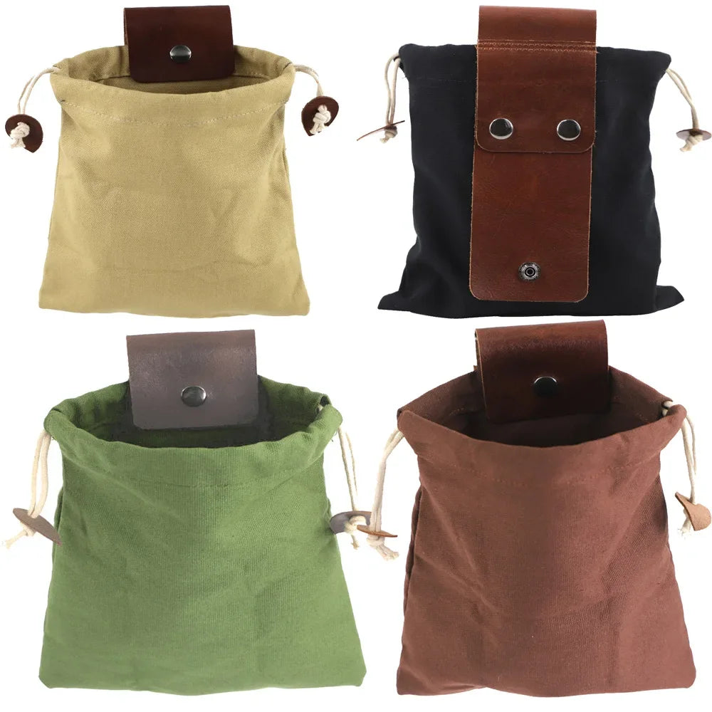 Outdoor Case Bag Camping Leather Bushcraft Bag Vegetable Harvest Garden Fruit Picking Waist Tools Storage Hanging Pouch