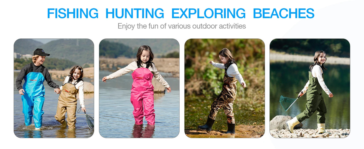 Ghosthorn Chest Waders for Kids Waterproof Youth Waders for Hunting Fishing Waders with Boots nylon Waders for Children