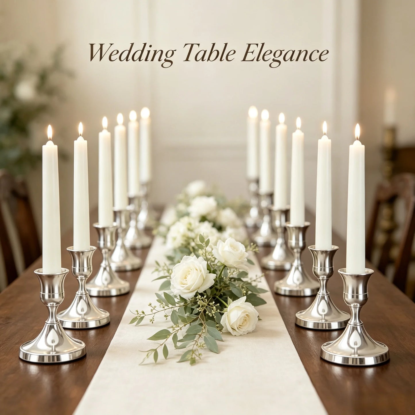 New Sliver Low Profile Candle Holder Sets Minimalist Pillar Candlestick in 3 Sizes Decorative Candle Stand for Table Centerpiece