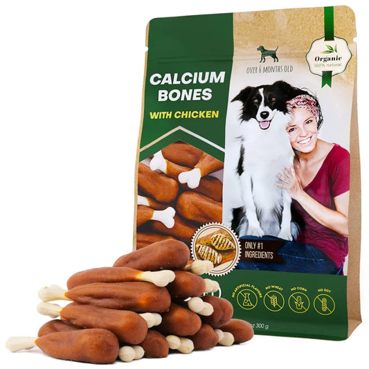 Calcium Bones Wrapped Chicken Rawhide Free Treats Training