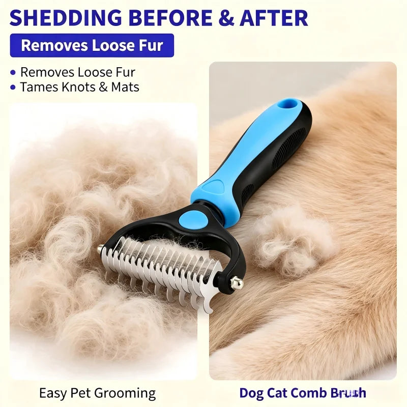 Professional Stainless Steel Pet Deshedding Grooming Brush