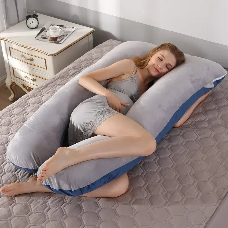 Soft U Shaped Pregnancy Pillow For Side Sleeping Relief