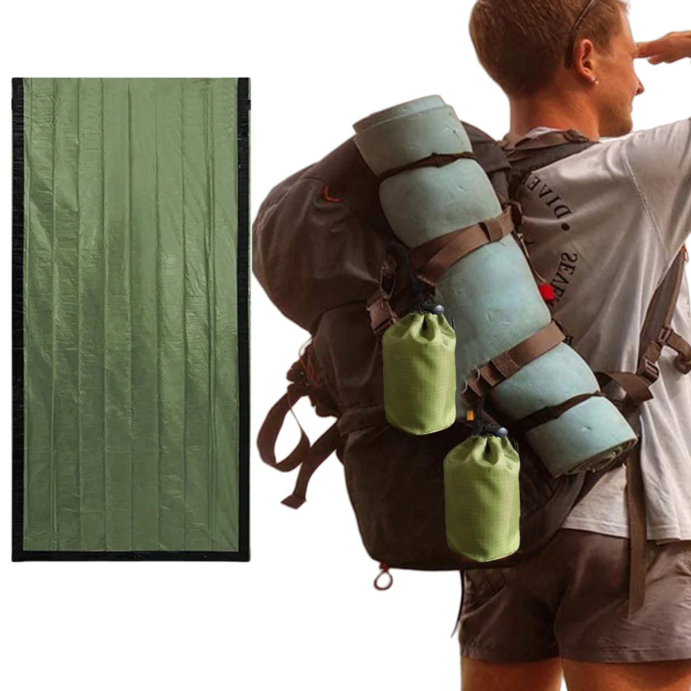 Emergency Sleeping Bag Waterproof Survival Sleeping Bag Portable Thermal Sleeping Bag for Camping Hiking Outdoor Adventure