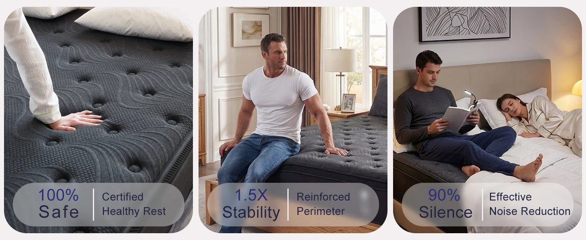 Premium Memory Foam Mattress With Pocket Springs And Support