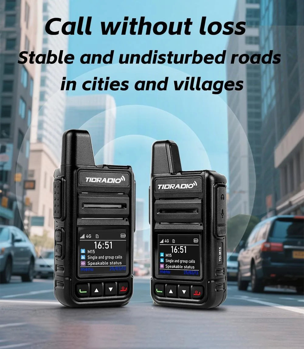 TIDRADIO TD-M15 Global signal POC Radio with 1 Year Sim Card Walkie Talkie Long Range 4G 5000 Miles for Hiking and Camping