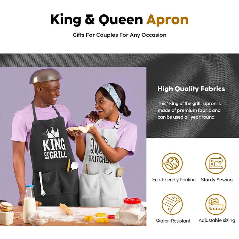 Polyester Neck Adjustable Apron Letter Style Home Kitchen Holiday Gift Kitchen Accessories