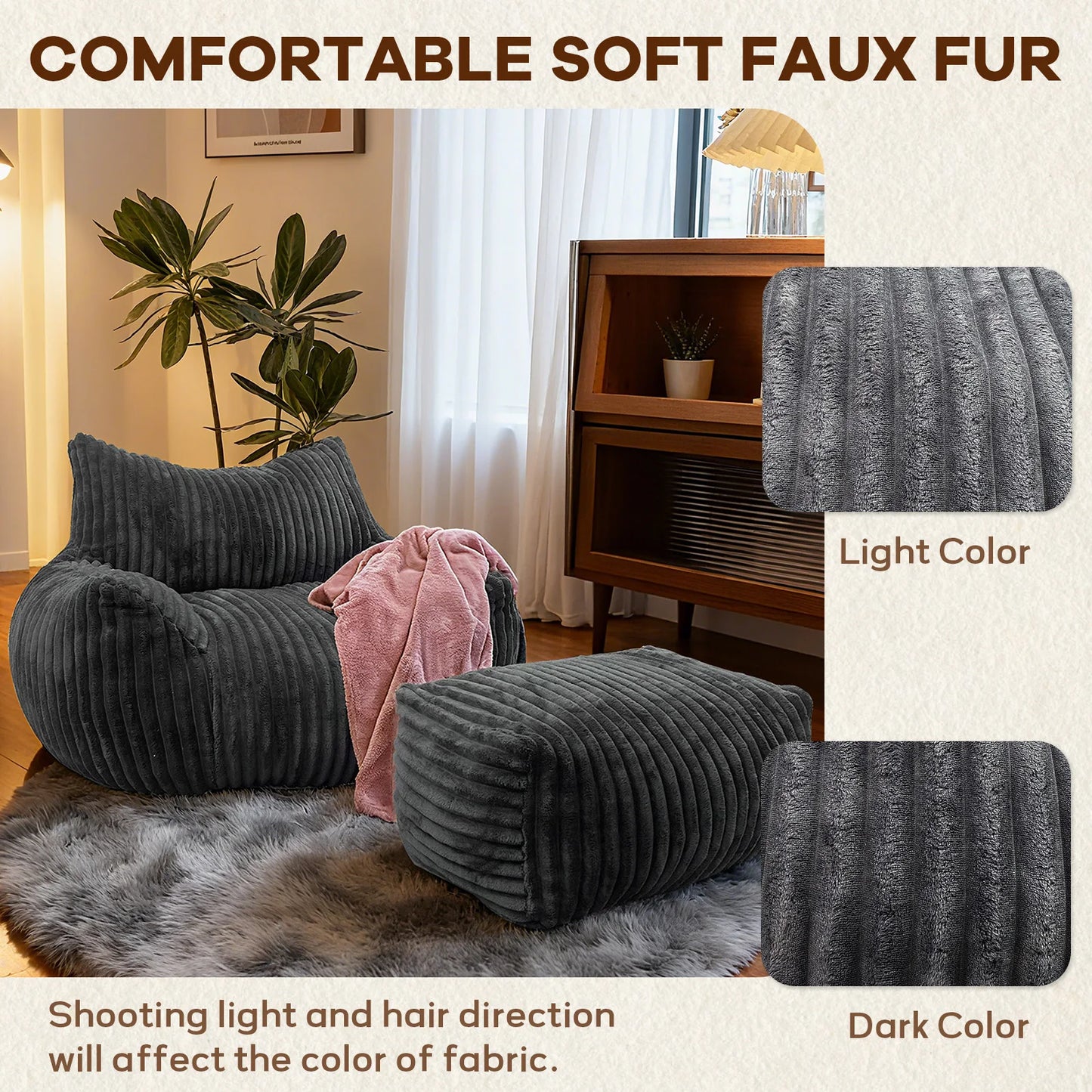 Reading Chair Bean Bag For Adults Cozy Living Room