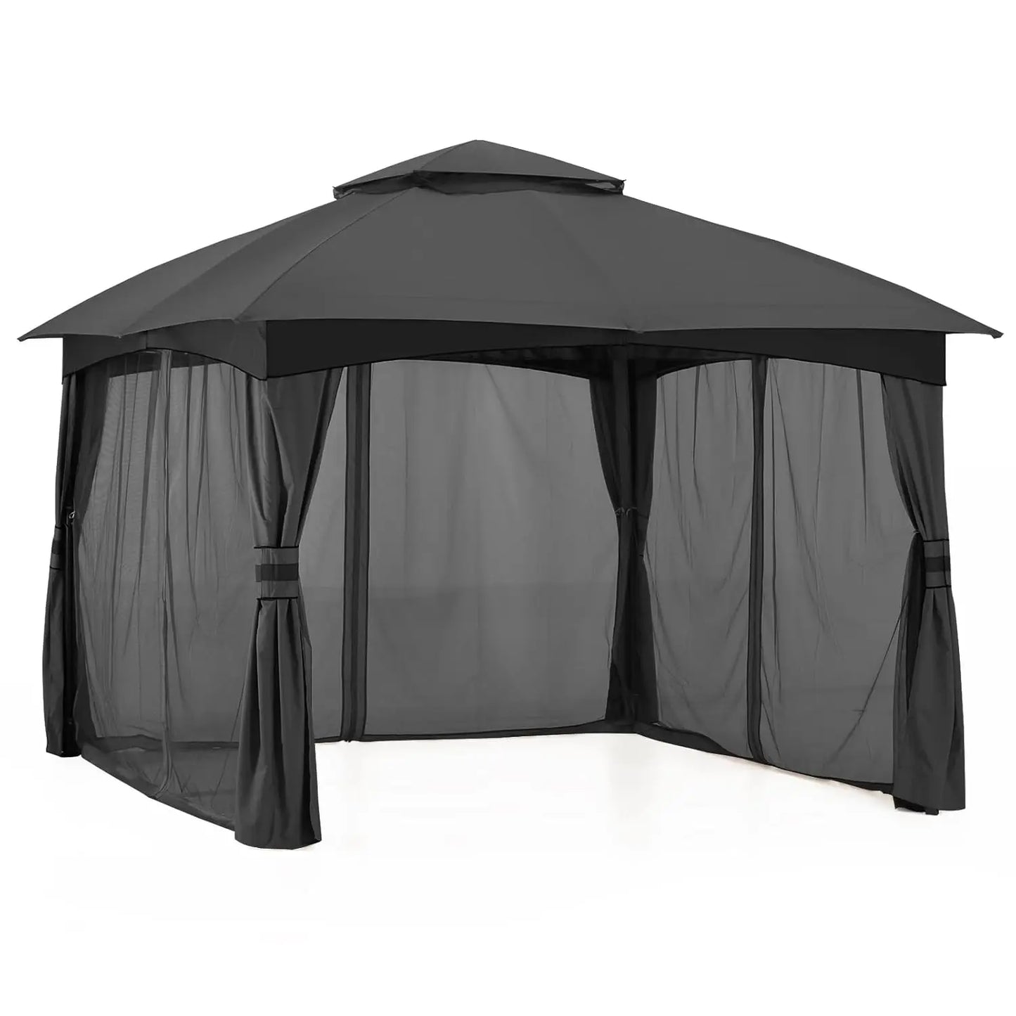 Outdoor Patio Gazebo for Garden with Upgrade Steel Frame and Netting Walls (8x8,Gray), Customized
