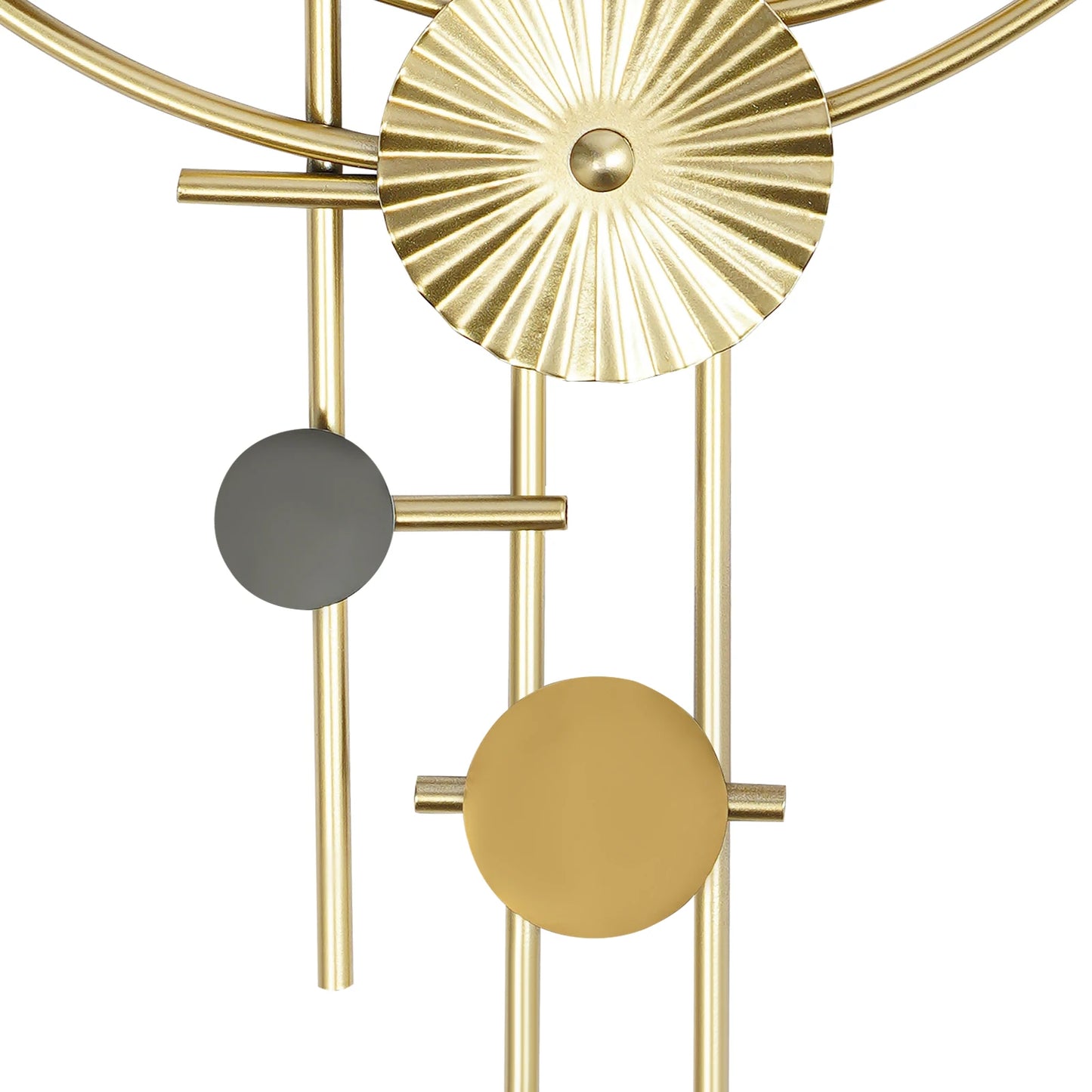 45x78cm Decorative Art Wall Clock Silent Non Ticking for Living Room Bedroom Kitchen Office Indoor Decor Modern Gold