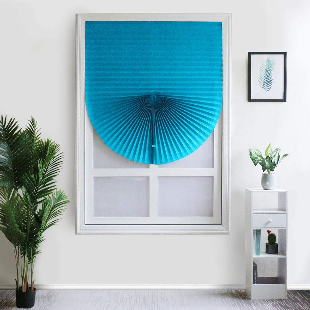 Cordless Pleated Fabric Window Blind For Room Darkening