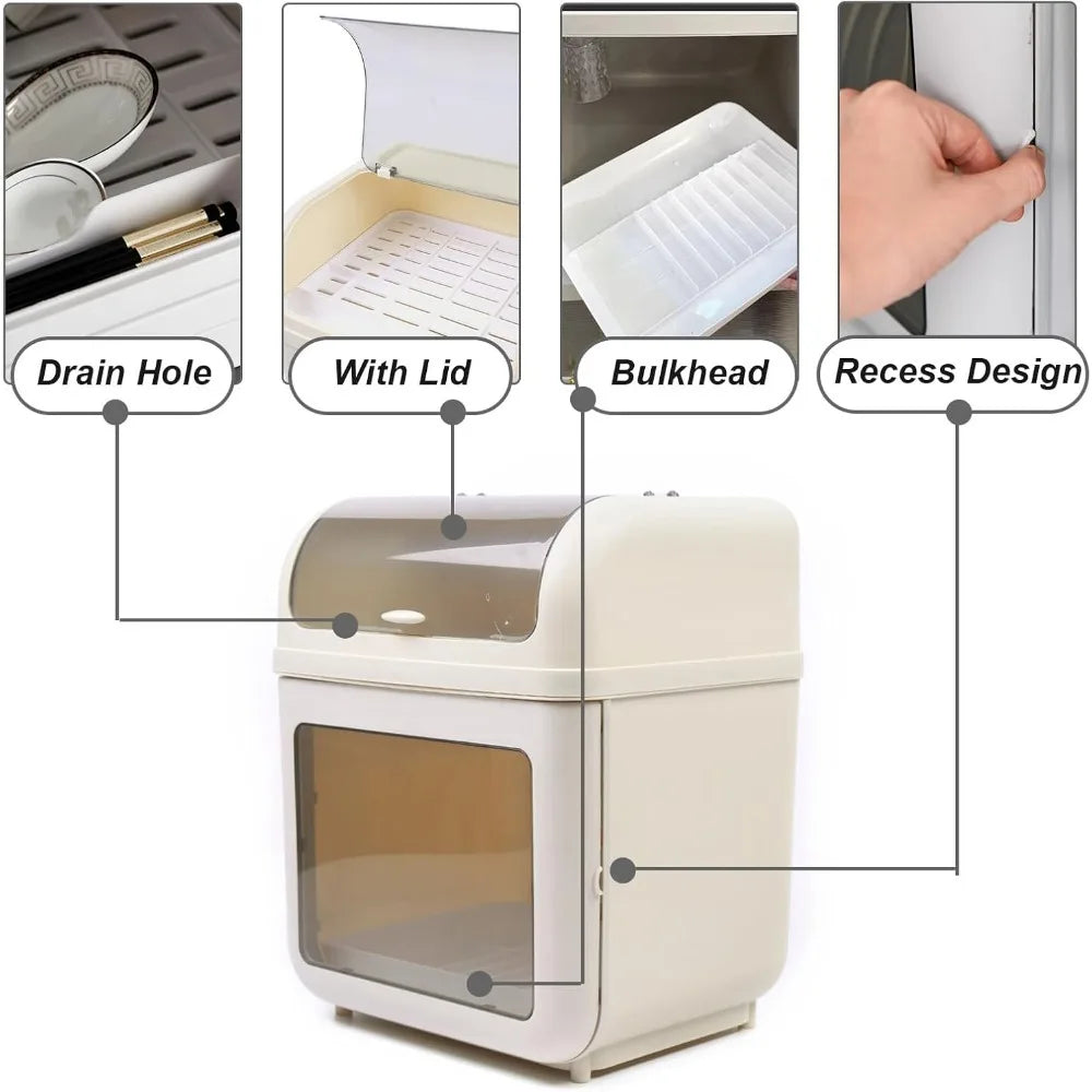 Two Tier Dish Drying Rack With Removable Drip Tray