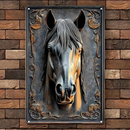 Elegant 3D Metal Horse Head Wall Art Equestrian Decor