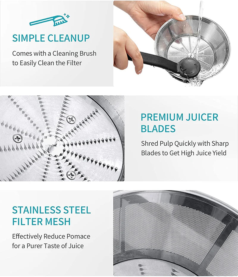 High Quality Wide Mouth Juicer Easy Clean Extractor Press Centrifugal Juicing Machine for Whole Fruit Vegetable