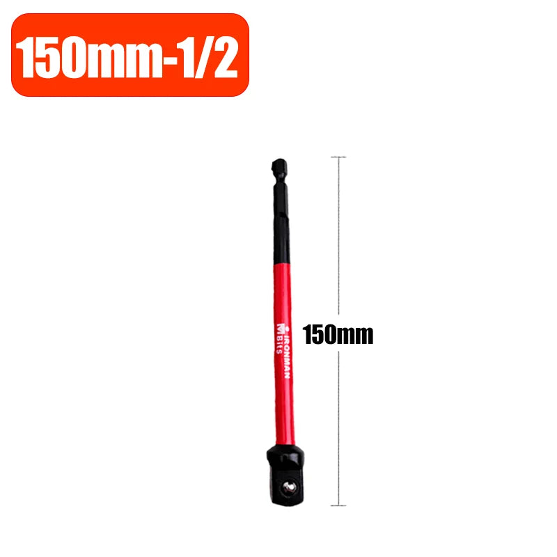 Impact Socket Adapter 1/4" 3/8" 1/2" Square Socket Driver Extension Bit Power Tools Hex Shank Impact Driver Socket Adapter