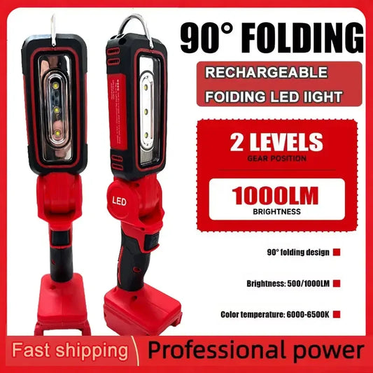 LED Work Light Super Bright 90 DegreeClip on Light Lithium Fit Milwaukee Battery 20V M18 Flood Light Outdoor Lighting Camping