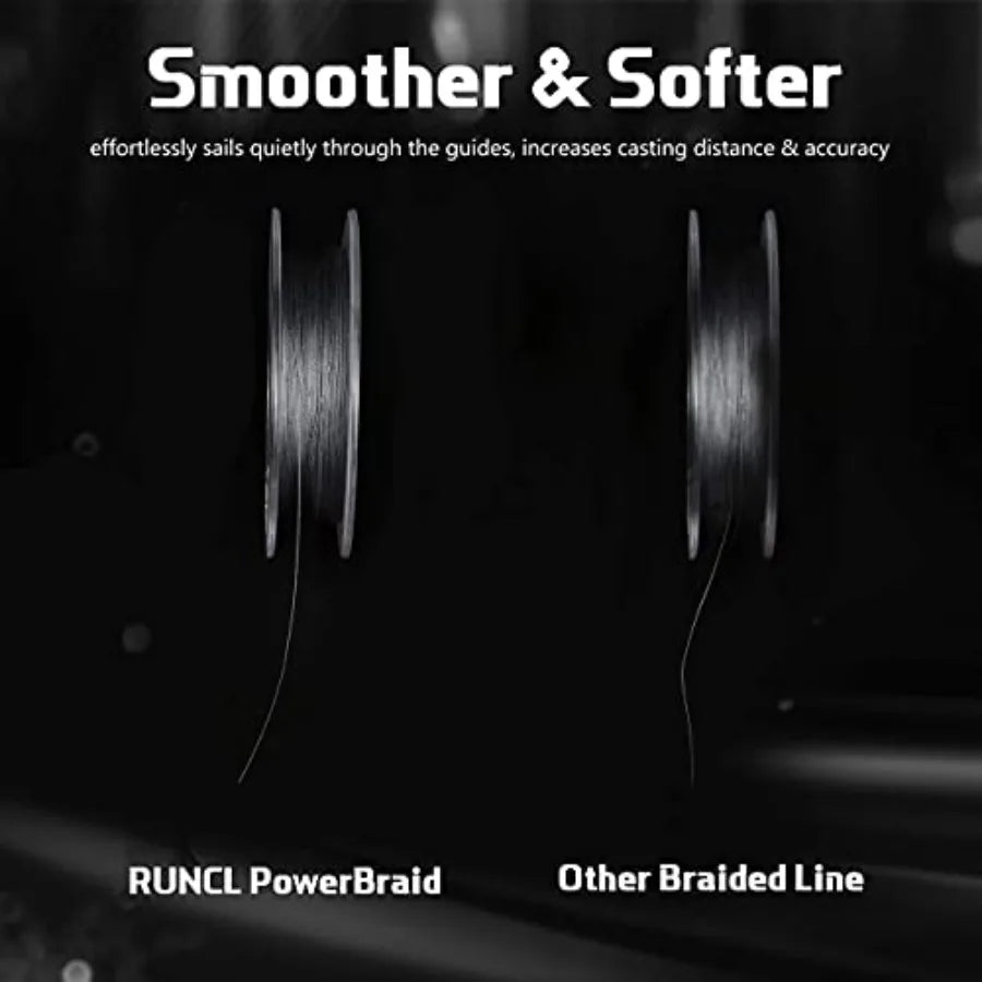 PowerBraid Fishing Line 4/8/9 Strands, Braided Fishing Line 300/500/1000Yds - Seamless Weaving Tech, Enhanced Coating Tech, Zer