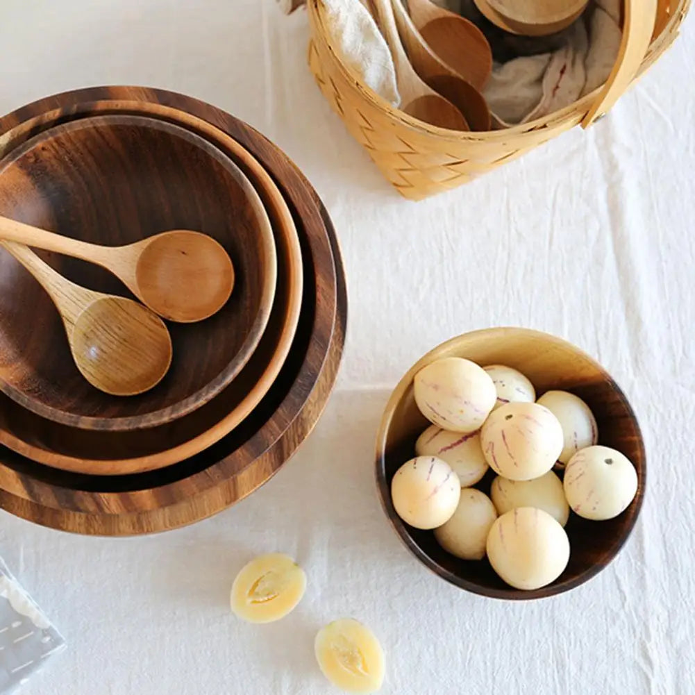 Eco Friendly Wooden Salad And Soup Bowl For Kitchen