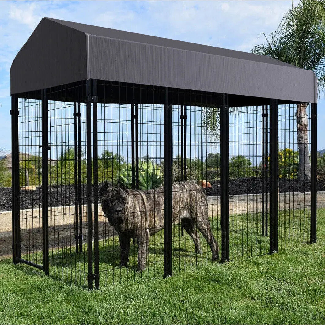 Outdoor Dog Playpen With Roof High Fence Enclosure System