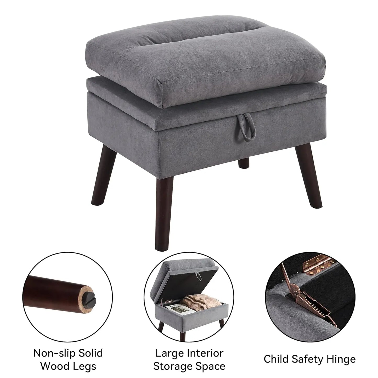 Accent Chair with Ottoman, Comfy Reading Chair and Ottoman Set, Modern Oversized Velvet Lounge Armchair with, Customized