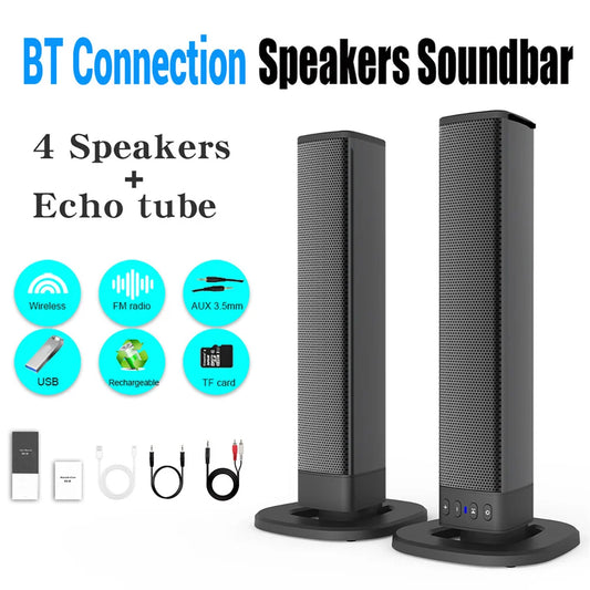 Wireless Bluetooth TV Sound Bar Dual Speaker System