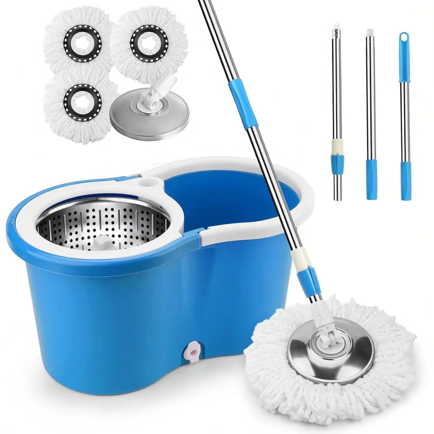 360 Degree Spin Mop Bucket System With Adjustable Handle